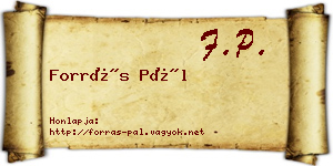 Forrás Pál névjegykártya