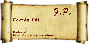 Forrás Pál névjegykártya