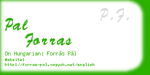 pal forras business card