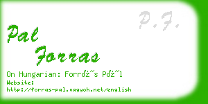 pal forras business card